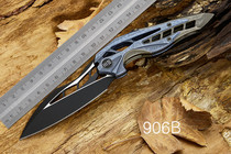 WE KNIFE outdoor high hardness portable EDC fired titanium hollow carbon fiber handle shaped folding KNIFE we906