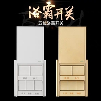 Home Five Open 86 Type Bath Bully Switch Five Linkage 16A Slide Cover Switch Bathroom Toilet Universal Waterproof
