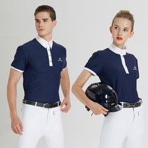 Equestrian T-shirt Equestrian short-sleeved T-shirt Equestrian polo shirt Equestrian short-sleeved equestrian clothing Mens and womens equestrian clothing