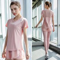 Sports suit Women Summer thin Loose Big Code Breathable Speed Dry Clothes Professional Gym Running Yoga Clothes