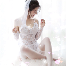 Wedding underwear Bride ultra-thin suit Sexy belly-pick on the bed Passion secret tease Pre-wedding test fun love uniform