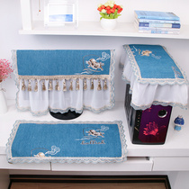 Computer cloth table dust cover cloth Computer display decoration Desktop computer decoration keyboard gray shield keyboard cloth lace