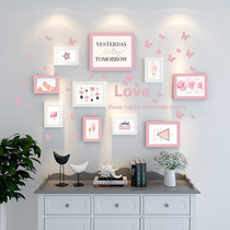 Wall album wall Creative photo wall Photo frame combination Decorate one wall Stairs Bedroom personality wall Photo wall