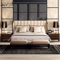 High end custom bedroom furniture CIPRIANI double bed master bedroom leather wedding bed 1 8 m queen bed