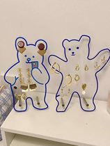 Strike cute bear Net Red jewelry storage box simple earrings fashion temperament storage board display stand