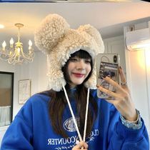 Winter cold and warm big ears bear hat children Korean version of net red lamb velvet cute big plush ear hat tide