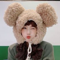 Autumn cold and warm Northeast ear protection Lei Feng hat children lamb cashmere Mickey big ears cute plush ski hat