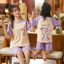 Parent-child dress new wave 2022 Childrens pyjamas Summer baby girl CUHK Girl short sleeve shorts pure cotton