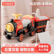 Double childrens personality electric car four-wheel remote control train for men and women children car baby battery car can sit and play