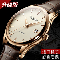 Swiss Romantic Treasures Watch Mens Fully Automatic Mechanical Watch Fashion Ultra Slim Hollowed-out Waterproof Genuine Leather Male Watch