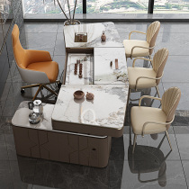 Rock plate desk tea table integrated office modern corner kung fu tea table and chair multifunctional light luxury office simple