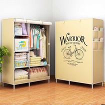 Simple cloth cabinet Large thickened wardrobe Steel reinforced steel frame Double wardrobe Dormitory single folding storage cabinet