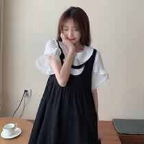  One-piece suit 2021 new fat MM black dress female niche summer French retro temperament strap skirt
