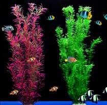 Fish tank decoration simulation water plants Aquarium landscaping package Soft water plants Plastic grass rear view large high green grass