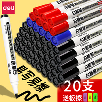 Del Erasable Whiteboard Pen Teacher Water-based Black Childrens Color Red Blackboard Pen Drawing Pen Writing Pen Easy to Rub Head Marker Wipable Special Washable Large Capacity Wholesale