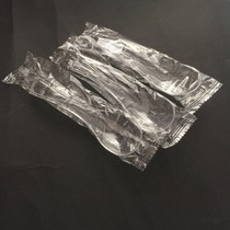 Independent packaging big male spoon disposable black soup spoon takeaway hot pot spoon porridge porridge thick handle