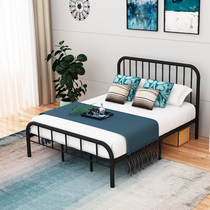 Bed Modern simple wrought iron bed Iron frame bed 1 5 meters 1 8 meters iron bed rental house apartment Single double bed bed frame