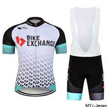 2021 New BIKE-EXCHANGE Team Edition Summer Riding Wear Short Sleeve Jacket-Strap Shorts for Men and Women