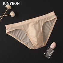 1 2 dress mens ice silk transparent underpants low waist sexy triangle pants breathable male youth pants headpants underpants