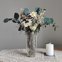 Songmin ins home glass vase light luxury ornaments dining table dried flowers real flower bouquet living room decoration desktop shooting