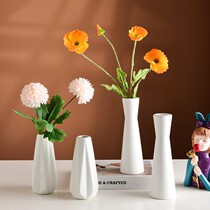 Songmin Nordic wind angular ceramic small Vase ornaments living room decoration fake flower furnishings desktop dried flower arrangement