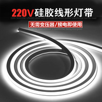 Led flexible silicone lamp with 220v soft light strip sleeve waterproof embedded linear linear lamp trough living room ceiling
