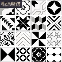 Nordic modern simple black and white tiles tiles 300x300 kitchen bathroom floor tiles non-slip wear-resistant