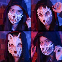 Halloween Yasha Tiger Half Face Mask Japanese writer Kangdo Takeshiro Dragon God cos Two-dimensional dress props