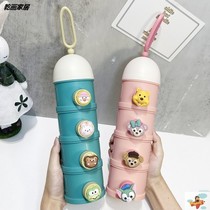 Baby Large Capacity Milk Powder Box Portable Out Stratified Seal Moisture Protection Baby Rice Flour Rice G Baby Cartoon Split Box