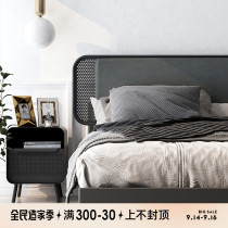 Nordic bed iron bed iron bed iron bed double bed light luxury modern simple master bedroom technology cloth soft bag bed