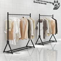 Clothes hanger floor bedroom Home clothes hat rack minimalist indoor multifunctional iron art hanging hanger ground stand shelves Show shelves