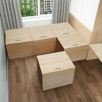 Tatami custom wooden box storage box bed storage box floor large free combination floating window bedroom splicing bed