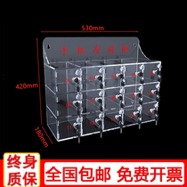 Transparent hand cabinet with lock acrylic storage cabinet 15-door storage cabinet storage box plastic staff school safe deposit box