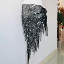 Belly dance hip towel European and American encrypted womens clothing flash film with wild decoration sexy performance practice practice practice