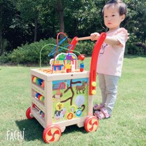 gb Good Children Baby Walker trolley baby multi-function learning walking Walker anti-O leg children Wood