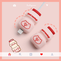 Data line protective sleeve head Apple special 11 mobile phone charger anti-snapping silicone bite mouthed cute lactic acid bacteria cartoon animal fixed buckle vivo Huawei oppo headphone rope wound