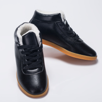 Winter Chenjiagou plus velvet warm men's and women's Tai Chi shoes soft leather padded beef tendon bottom winter martial arts shoes cotton shoes