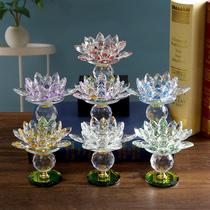 Double Metal Single Ball Candleholder Lotus Crisp Oil Lamp Holder Buddha Hall Swing Piece Tribute long Ming lamp wax candle holder Seven color lotus