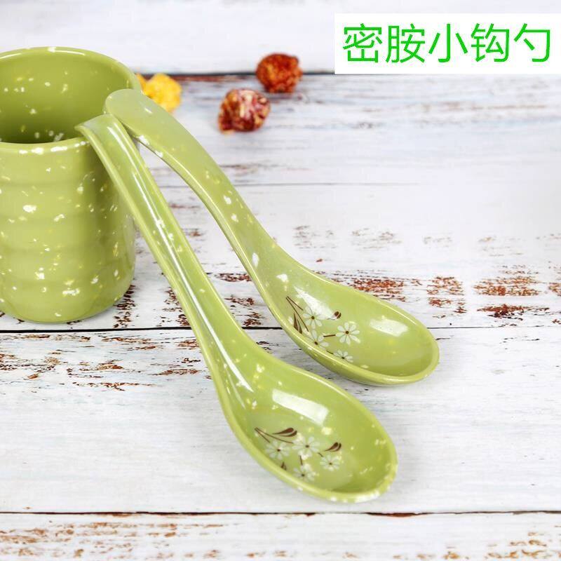 Plastic mimi spoon small spoon noodle shop hook spoon imitation porcelain long handle ramen spicy hot spoon commercial spoon restaurant spoon