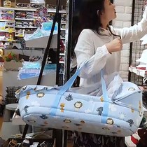  Stroller bed foldable sleeping basket Newborn discharge portable portable basket Rear lying flat car bed