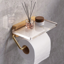 杢ku roll paper holder bathroom punch-free tissue box toilet paper holder light luxury acrylic toilet paper rack