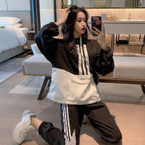 Early spring sportswear suit womens spring autumn 2022 new loose and thin foreign air running gym speed dry two sets