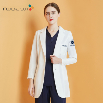 Korean doctor uniform White coat Stomatologist Dental doctor Traditional Chinese medicine coat coat Slim medium and long style for men and women