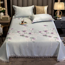  Silk mat with lace Machine washable bed sheet type bed skirt Summer bedspread air conditioning soft mat three-piece folding 2 meters
