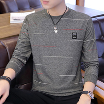 Spring mens thin undergarments Han version Hull Dressing long sleeve sweatshirt with rounded collar trendy undershirt