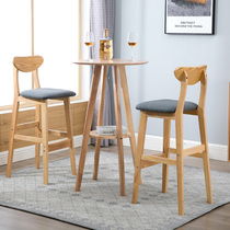 High stool home chair bar stool solid wood bar chair light luxury bar table and chair modern simple high stool bar chair
