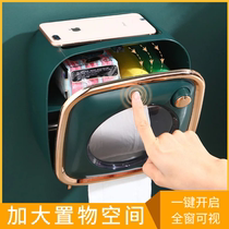 Punch-free tissue box waterproof toilet toilet bathroom kitchen toilet roll paper tube wall wall-mounted high-value paper box