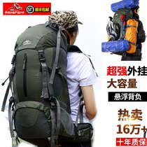 Double shoulder bag large capacity outdoor mountaineering bag full set of external suspension into Tibet anti-rain 60L travel hiking
