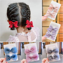  Childrens bow headdress Girls hairpin Korean hair accessories Cute princess baby small side clip Summer hairpin