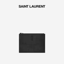 YSL Saint Laurent Man MONNOGRAM Black Crocodile embossed leather zipped computer bag